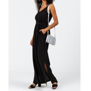 NWT Francescas Side Slit Jumpsuit in Black